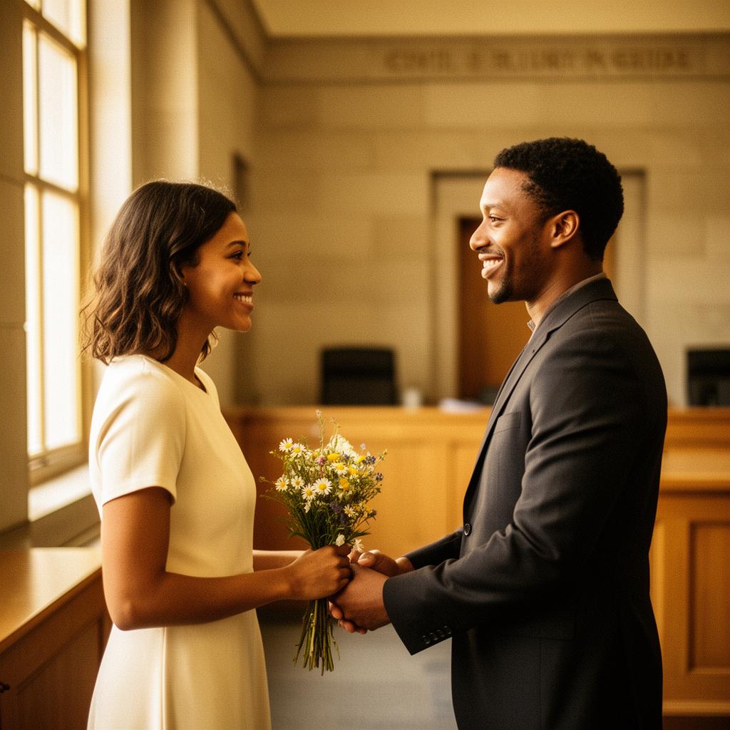 The vow at the courthouse.